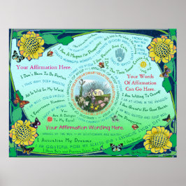 Pôster Personalizar uma Afirmação de Jardim do Sol