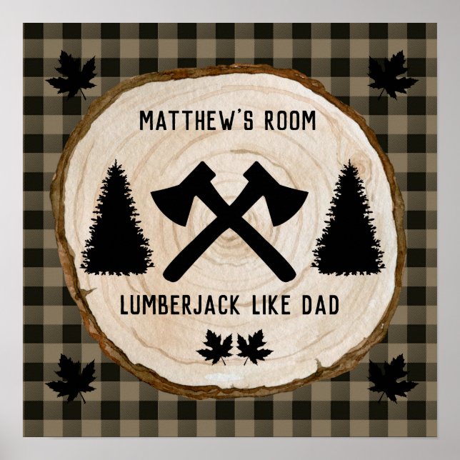 Poster Personalizar Xadrez Buffalo Lumberjack Como Pai (Frente)