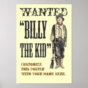 Pôster Personalizável Billy the Kid