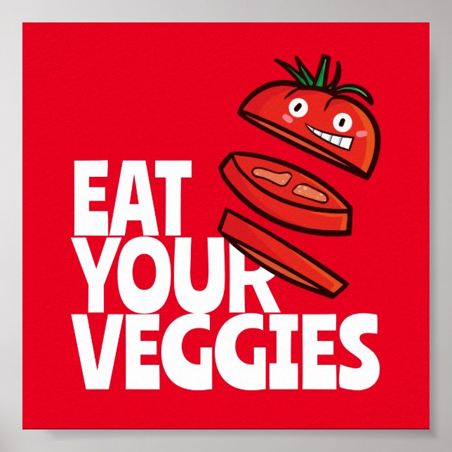 Poster Personalizável Coma seus vegetais - Versão do toma (Frente)