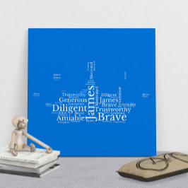 Poster Personalizável da Nuvem do Nome do James