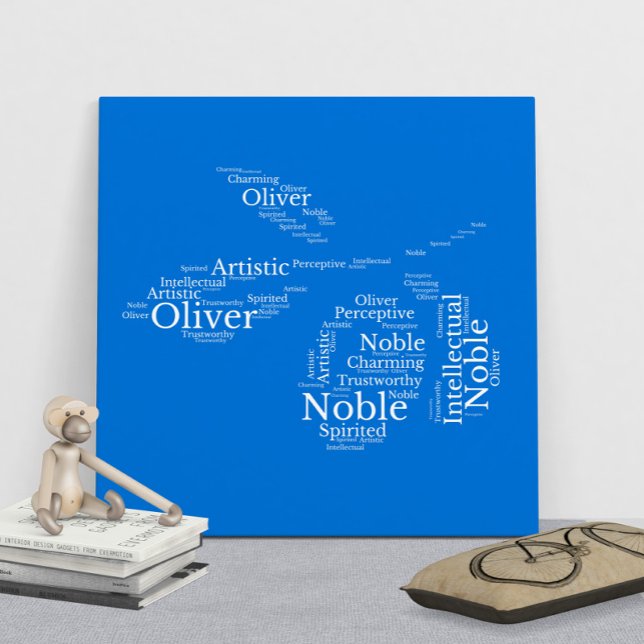 Poster Personalizável da Nuvem do Nome Oliver (Criador carregado)
