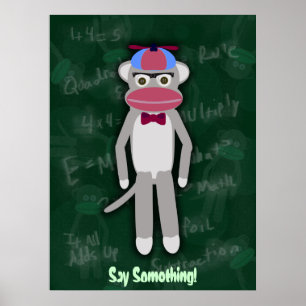 Poster personalizável do Nerd do macaco Sock