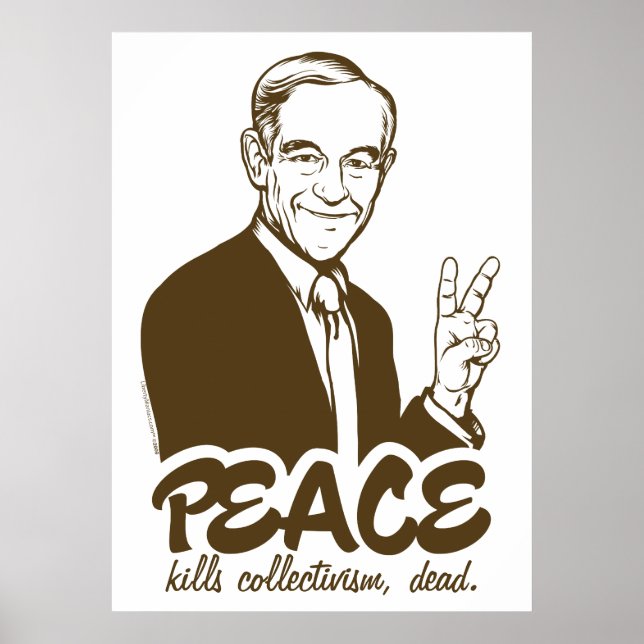 Poster Personalizável Ron Paul Peace (Frente)