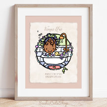 Personalize! Escuridão Rapariga Escura Bath Art