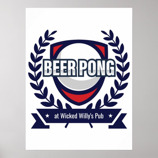 Poster Personalize Este Logotipo De Pong Da Cerveja (Frente)