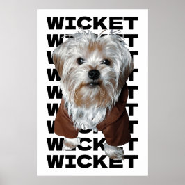 Poster Personalize! Foto do Pet Branco & Nome Repetido