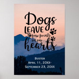 Poster Personalize Memorial de Cachorro com Pegada de Pat