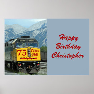 Poster Personalize Nome Aniversário de 75 anos Motor Amar