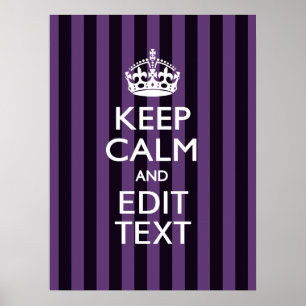 Poster Personalize-o Mantenha Calmo O Texto Roxo