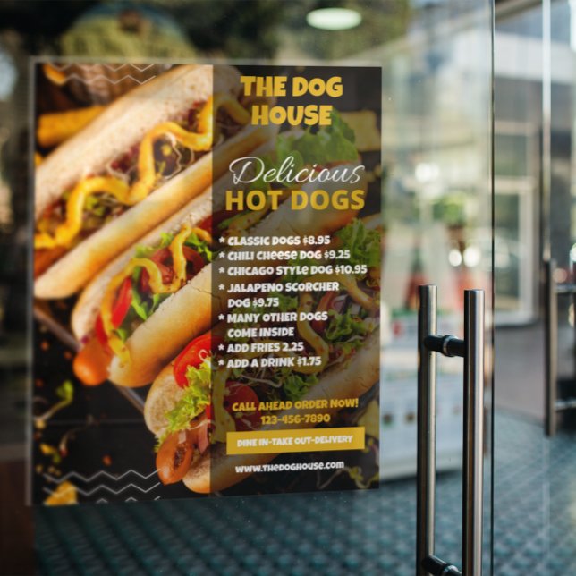 Poster Personalize o restaurante Delicioso Hotdog - Porta (Criador carregado)