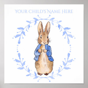 Poster Personalize Peter Rabbit com o Nome da Criança
