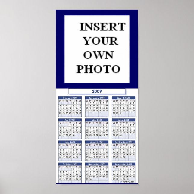 PÔSTER PERSONALIZE SEU CARTAZ DE CALENDÁRIO (Frente)