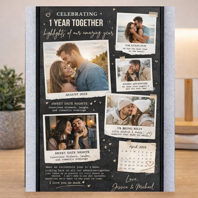 Poster Personalized 1 Year Anniversary Photo Collage  (Criador carregado)