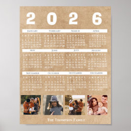 Poster  Personalized 2026 Calendar Family Photo Collage