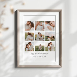 Poster Personalized 9 Photo Couples Collage