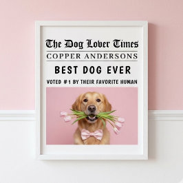 Poster Personalized “Best Dog Ever” Newspaper