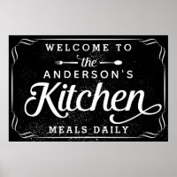 Personalized Black Welcome to the Kitchen Sign