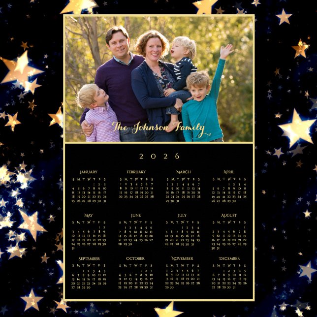 Poster Personalized Family Photo Yearly 2026 Calendar (Personalized Family Photo Yearly 2026 Calendar Poster)