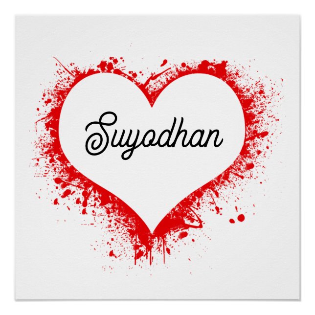 Pôster Personalized love Heart Poster (Frente)