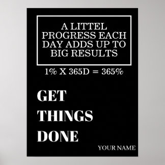 POSTER PERSONALIZED NAME MODERN MINIMAL GET THINGS DONE