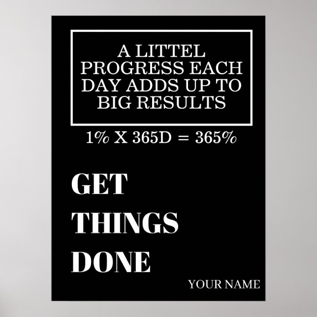 POSTER PERSONALIZED NAME MODERN MINIMAL GET THINGS DONE  (Frente)