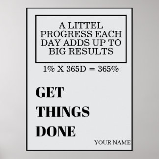 POSTER PERSONALIZED NAME MODERN MINIMAL GET THINGS DONE