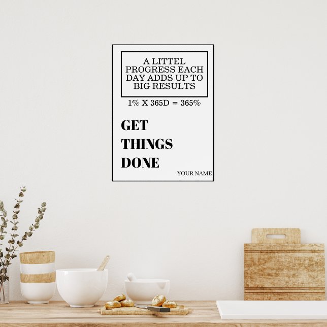 POSTER PERSONALIZED NAME MODERN MINIMAL GET THINGS DONE  (Cozinha)