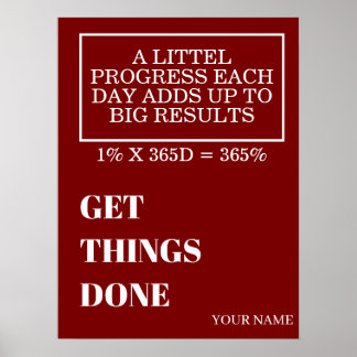 POSTER PERSONALIZED NAME MODERN MINIMAL GET THINGS DONE