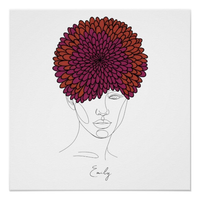 Pôster Personalized November Birth Flower Portrait (Frente)
