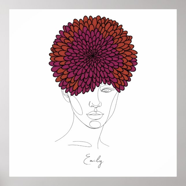 Poster Personalized November Birth Flower Portrait (Frente)