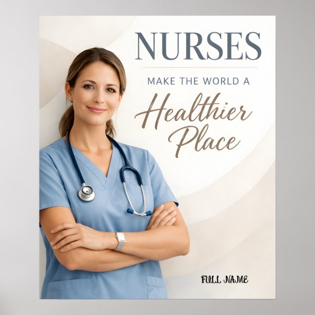 Poster Personalized Nurse "Healthier World" Appreciation  (Frente)