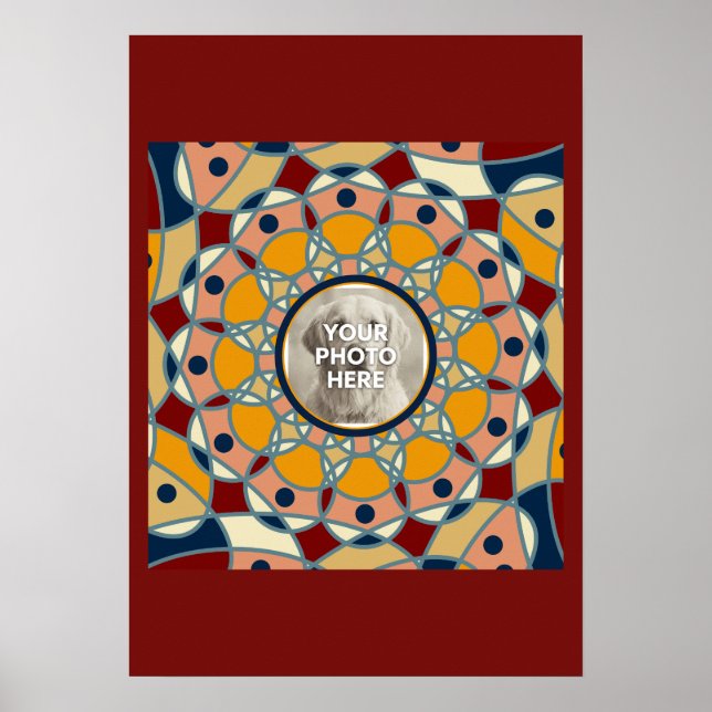 Poster Personalized Photo Mandala Design Baby Shirt (Frente)