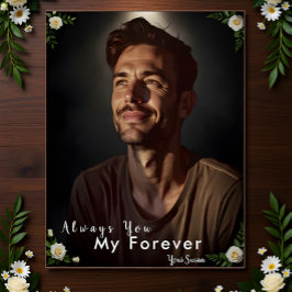 Poster Personalized Photo & Name | Custom Gift for Him