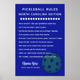 Poster Personalized Pickleball North Carolina Edition