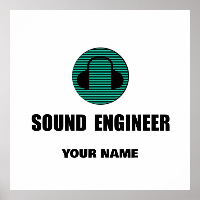 Poster Personalized Sound Engineer Audio Engineering (Frente)