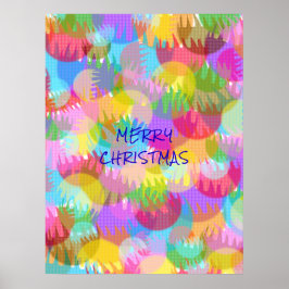 POSTER PERSONALIZED SPARKLY COLOURED MERRY CHRISTMAS