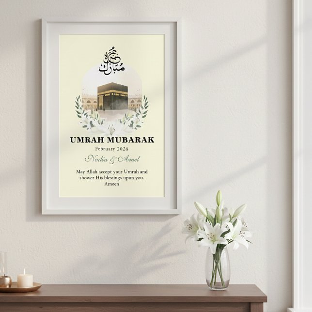 Poster Personalized Umrah Mubarak Gifts & Islamic Wall Ar (Criador carregado)
