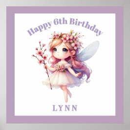 Poster Personalized Whimsical Floral Fairy 