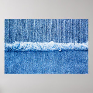 Poster Perspectiva e vista aproximada da textura de jeans