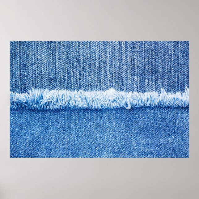 Poster Perspectiva e vista aproximada da textura de jeans (Frente)