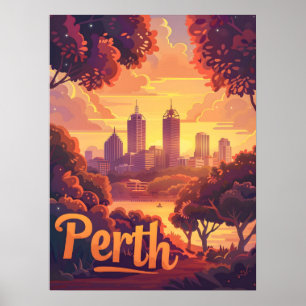 Poster Perth Twilight: Sinfonia do Sol sobre o rio Swan