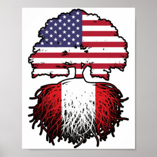 Poster Peru: América do Peru: Árvore norte-americana Band