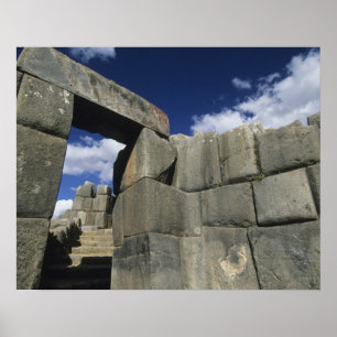 Pôster Peru, Cuzco, fortaleza de Sacsayhuaman, bom exempl