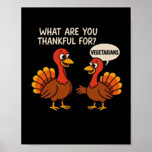 Poster Peru de Ação de Graças Vegetariano Piada Engraçada