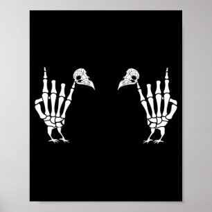 Poster Peru de mão de esqueleto, rockeie no Halloween eng