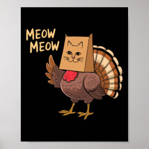 Poster Peru do Dia de Ação de Graças Gato Engraçado Homen