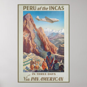 Poster Peru dos Incas em Três Dias Via Pan American