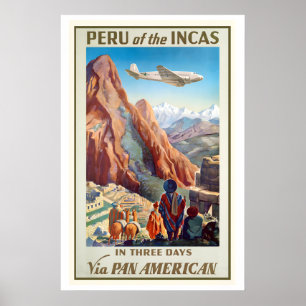 Poster Peru Dos Incas Em Três Dias Via Pan American