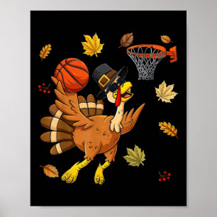 Poster Peru Engraçado Jogando Basquetebol Feliz Dia de Aç